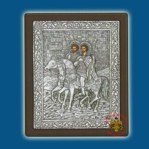 Saints Theodoroi Silver Holy IconSaints Theodoroi