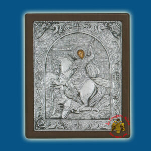 Saint Demetrios Silver Holy Icon