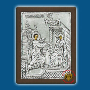 The Annunciation of Theotokos Silver Holy Icon