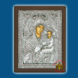Holy Virgin Mary Theotokos Panagia Hodegetria Silver Holy Icon