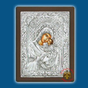 Holy Virgin Mary Theotokos Panagia Vrefokratousa Silver Holy Icon