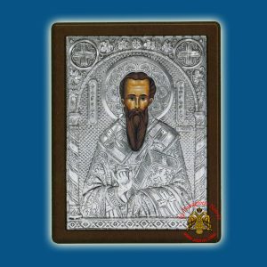 Saint Grigorios Silver Holy Icon