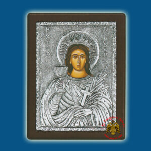 Saint Barbara Silver Holy Icon