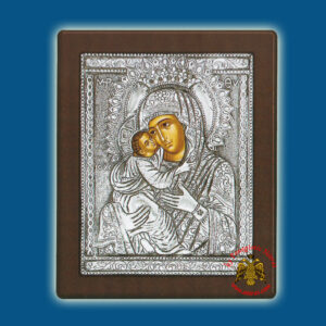Holy Virgin Mary Theotokos Panagia Glykofilousa Byzantine Silver Holy Icon