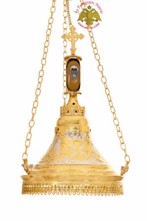 Lantern Chanter Carved Two Tone Finishing with Hanging Chains