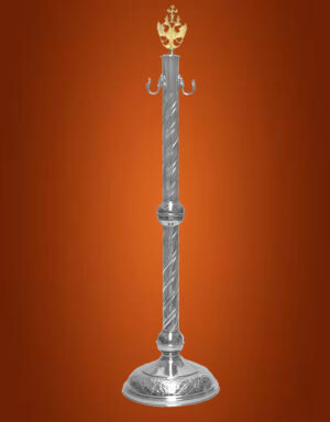 Orthodox Church Aisle Cord Stand Chrome Base Byzantine Eagle