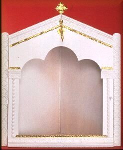 Wooden Icon Case Corner A White Coloured