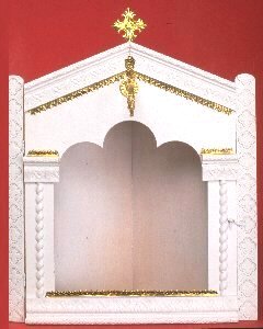 Wooden Icon Case Corner B White Coloured