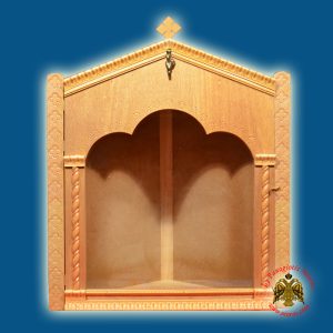 Iconostasis Icon Wooden Case Corner C Natural Coloured Natural Polished Color Light Brown