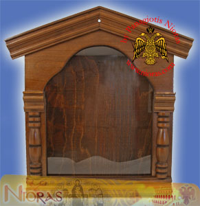 Wooden Icon Case Flat Back Natural Wood B Dark Coloured