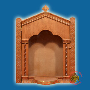 Iconostasis Icon Wooden Case Flat D With Base for Oil Candle