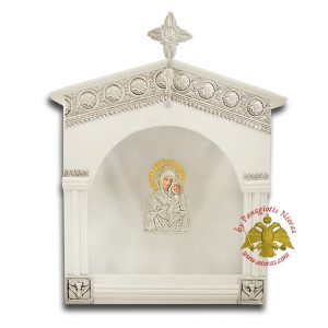 Wedding Crown Case Traditional Orthodox Church Style with Cross in the Top White-Nickel