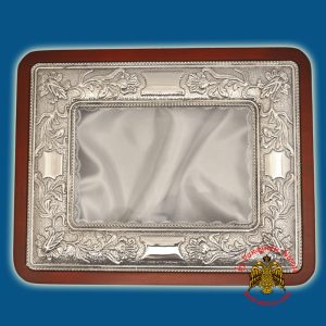 Rectangural Wedding Crown Metal Decoration Wooden Case