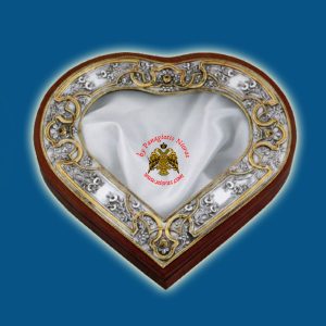 Silver Wedding Crown Box with Gold Plated Details Design A Heart Shape