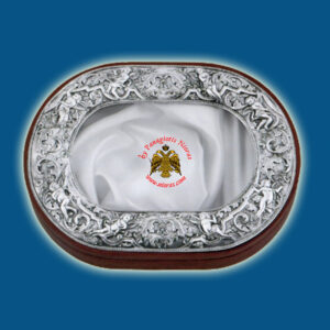 Silver Wedding Crown Box Design B Oval Shape