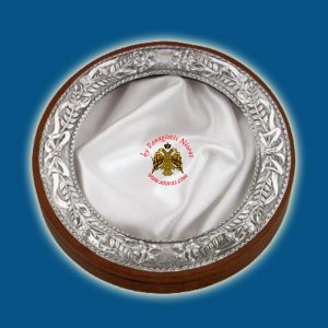 Silver Wedding Crown Box Design 910Z Round Shape with Flowers