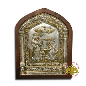 Annunciation of Tinos Silver Icon Copy of the Original 50x70cm
