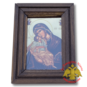 Orthodox Wooden framed Holy Icon Theotokos 9x12cm