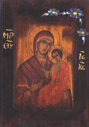 Εικόνα Παλαιωμενη με Λουλουδι 6x9cm