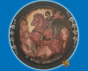 Antique Style Icon Saint Demetrius, The Myrrh-Streamer 15cm