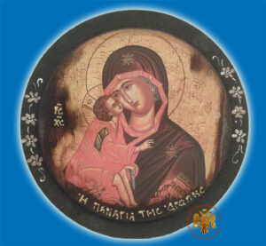 Antique Style Icon Panagia A 15cm