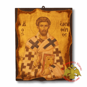 Byzantine Wooden Icon Antique Style Saint Eleftherios