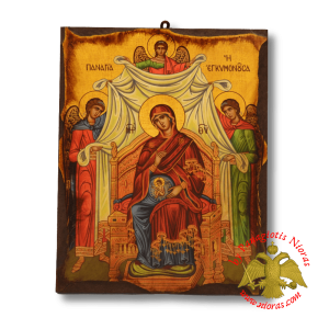 Byzantine Wooden Icon Antique Style Saint Theotokos Egkimonousa