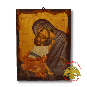 Byzantine Wooden Icon Antique Style Saint Theotokos Eleousa