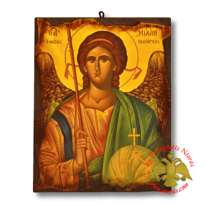 Byzantine Wooden Icon Antique Style Archangel Michael