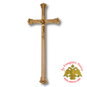 Cemetery Memorial Byzantine Orthodox Cross Metal Edges 22x55cm