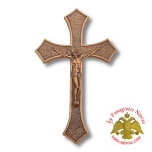 Cemetery Memorial Orthodox Cross Bronze Sharp Endings Design 38x13cm
