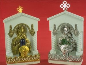 Traditional Orthodox Icon with Electric Lamp F' White Coloured