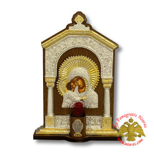 Traditional Orthodox Greek Iconostasis with Electric Lamp 26x18x5cm