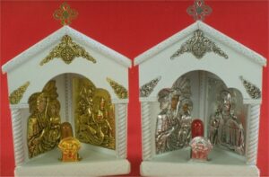 Traditional Orthodox Icon with Electric Lamp Corner B White Coloured