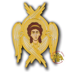 Ορθόδοξο Κεντημα Εικόνα Εξαπτέρυγο με Χρυσοκλωστη 15.5x21cm