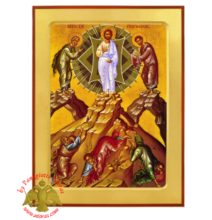 The Transfiguration Byzantine Wooden Icon - Vranos Hagiographer