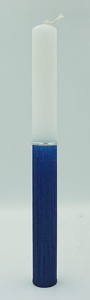 Αρωματική Πασχαλινή Λαμπάδα Κυλινδρικη Μισή Μπλε 25cm SET OF 2