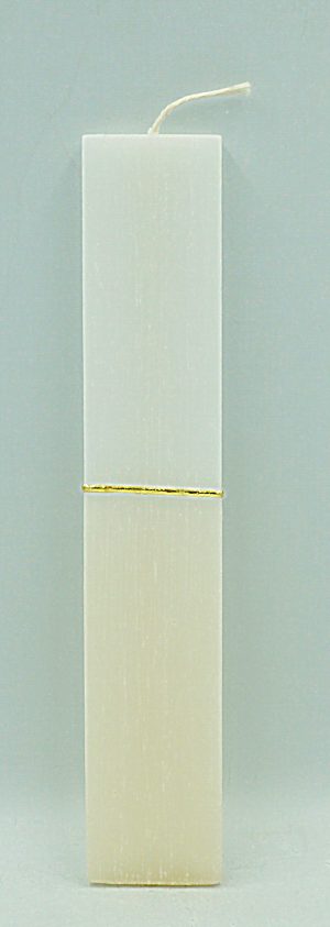 Scented Easter Candle Flat Wide Half Ecru SET OF 2