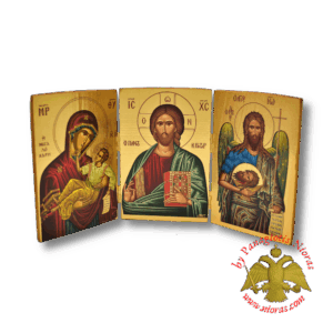 Τρίπτυχο Εικόνισμα Δέηση Χρυσοτυπια  14x29cm