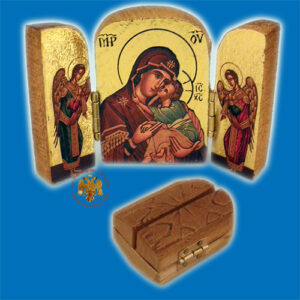 Icon Triptych 7cm x 5cm With Gold Leaf Paper