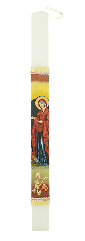 Easter Candle Theotokos Holy Icon Full Figure Coloured 40cm 2025 Collection