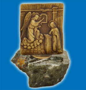 Small Standing Annunciation Icon On Marble