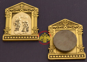 Orthodox Icon Mangets Metal Church Design Annunciation Antique