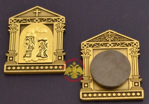 Orthodox Icon Mangets Metal Church Design Annunciation Antique