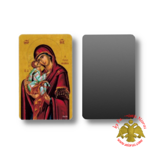Ορθόδοξος Παναγιά Γλυκοφιλούσα Χαρτί εικονίδιο σε μαγνητικό φύλλο (σετ 5 τμχ)