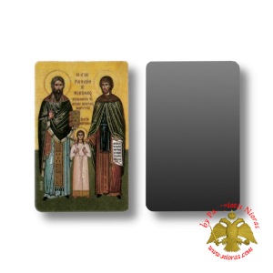 Ορθόδοξος Άγιος Ραφαήλ Χαρτί εικονίδιο σε μαγνητικό φύλλο (σετ 5 τμχ)