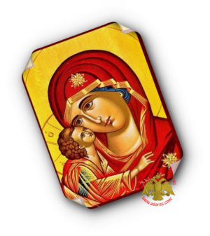 Πλαστικοποιημένη Εικόνα Παναγία Γλυκοφιλούσα Λεπτομέρια ΣΕΤ 10