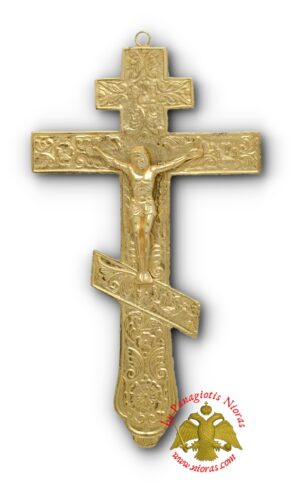 Σταυρός Ρώσσικος Χυτός Επίχρυσος 10x17cm