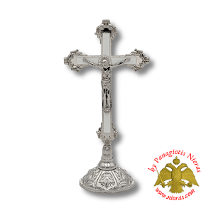 Blessing Cross Nickel with Base 14cm