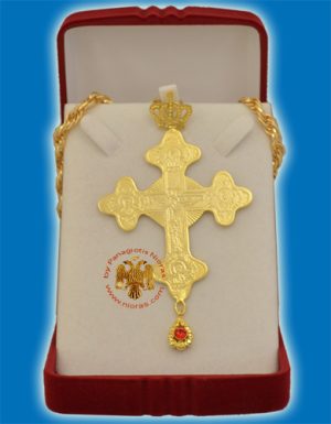 Επιστήθιος Σταυρός Επίχρυσος Βυζαντινό Στύλ